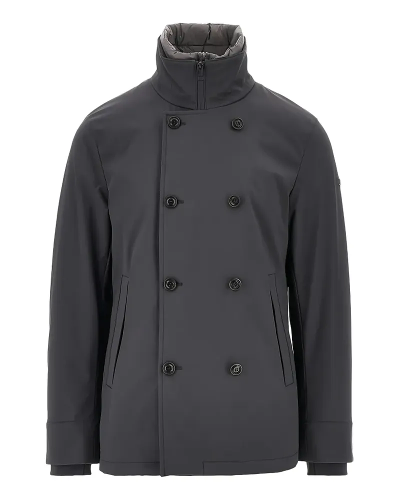 DUNO Edmund double-breasted high-neck coat - Grau Grau