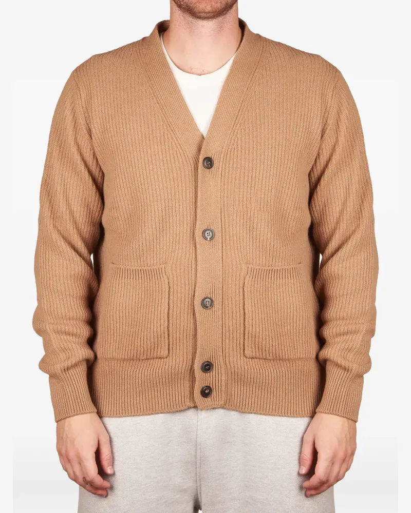 Filippo de Laurentiis ribbed-knit cardigan - Braun Braun