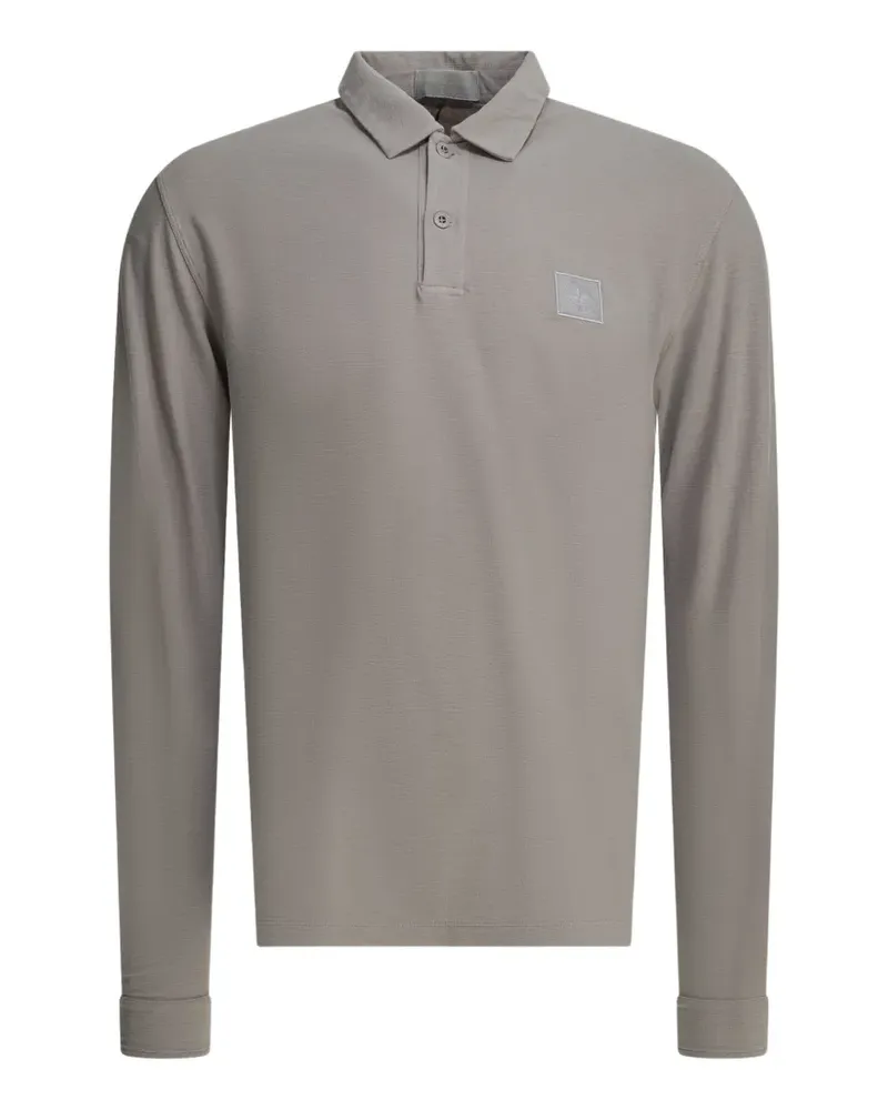 Stone Island logo-patch long-sleeve polo shirt - Grau Grau