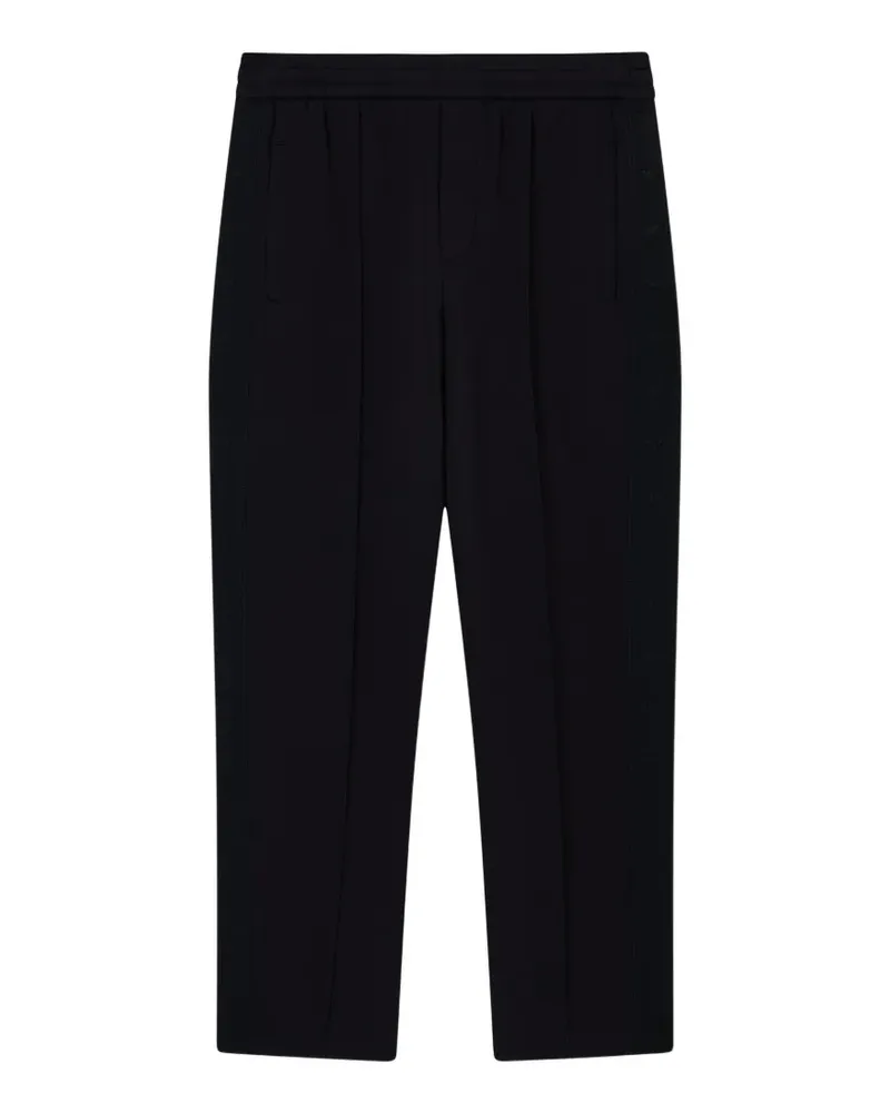 Emporio Armani Hose aus doppeltem Jersey mit Micro Eagle Logo - Schwarz Schwarz