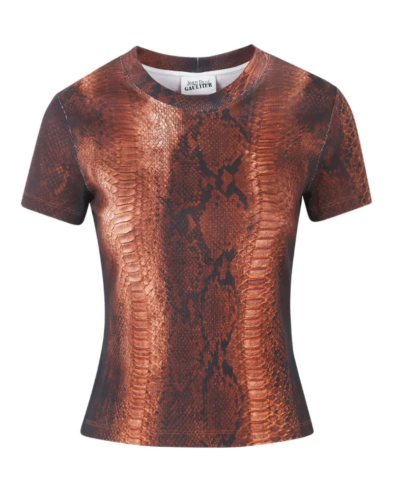 Jean Paul Gaultier python-print T-shirt - Braun Braun
