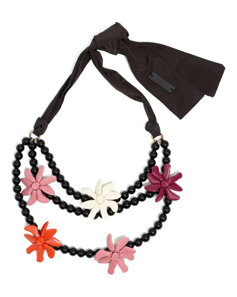 BIMBA Y LOLA Halskette mit Blumenverzierung - Schwarz Schwarz