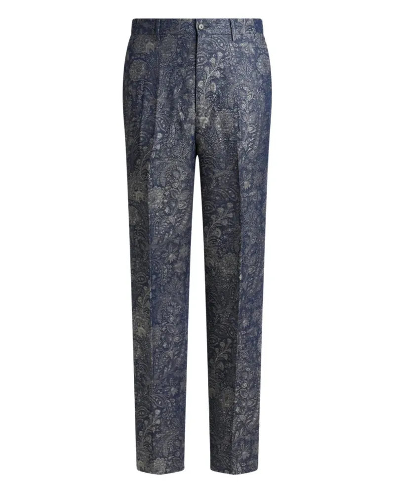 Etro Jacquard-Hose mit Paisleymuster - Blau Blau