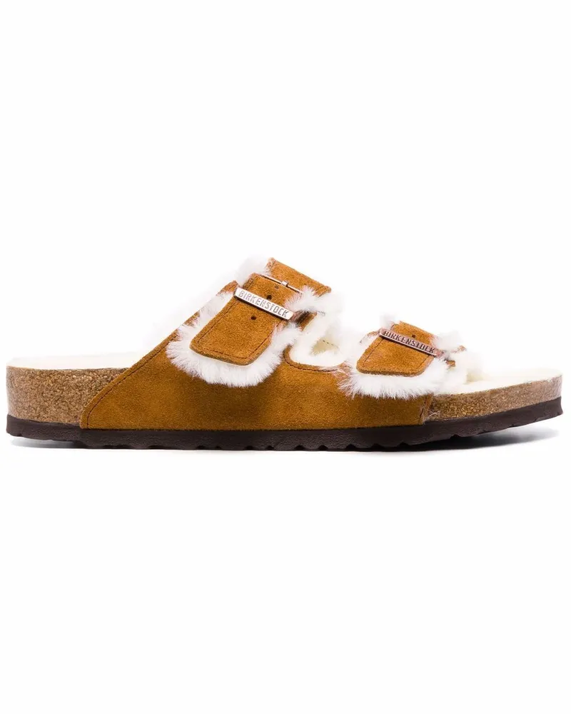 Birkenstock Sandalen mit Shearling-Futter - Braun Braun