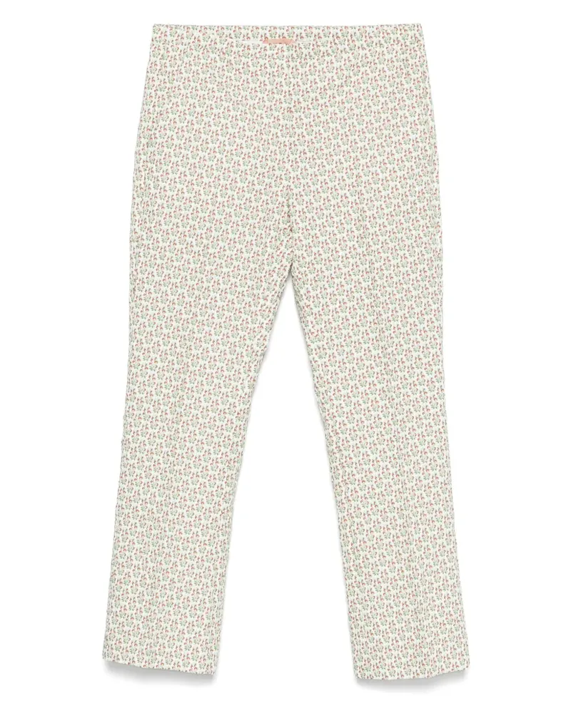 N° 21 Hose mit Blumen-Print - Weiß Weiß