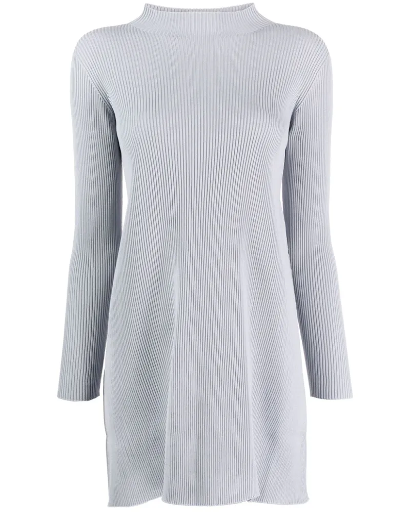 CFCL Fein gerippter Portrait Pullover - Blau Blau
