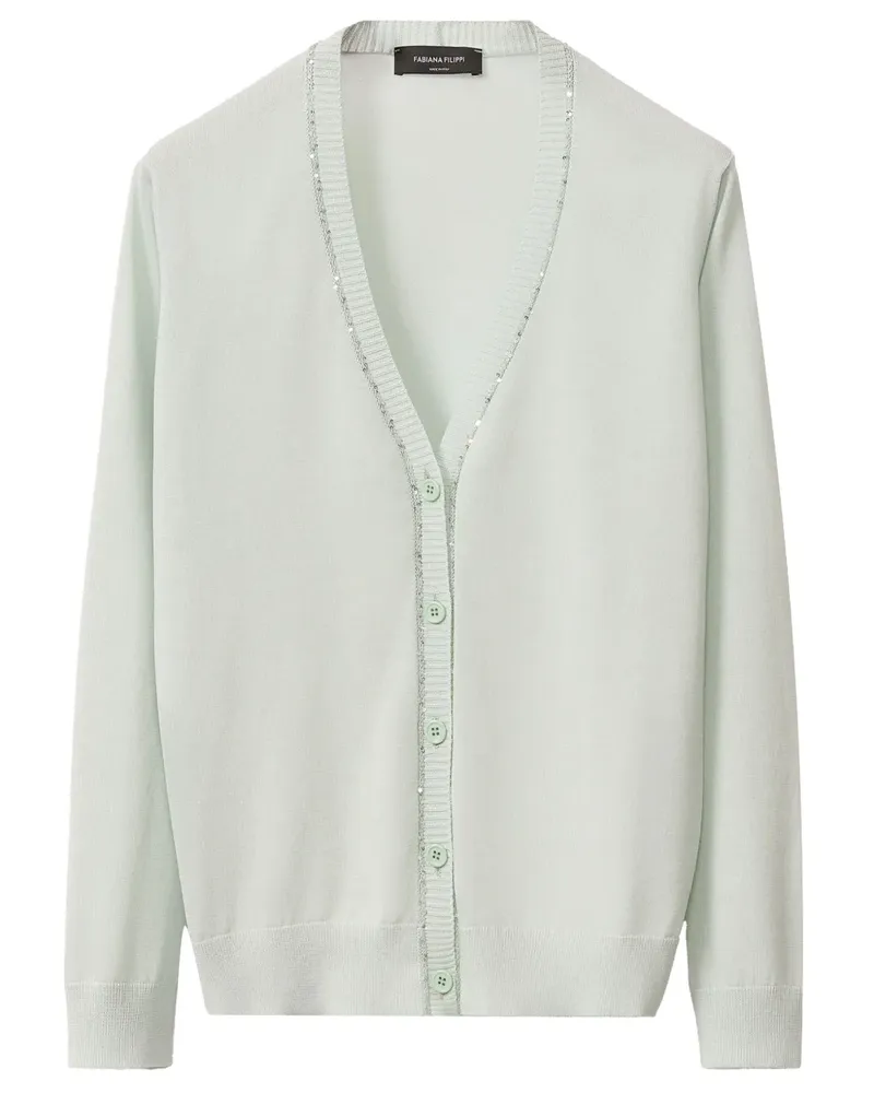 Fabiana Filippi Cardigan mit Pailletten - Grün Grün