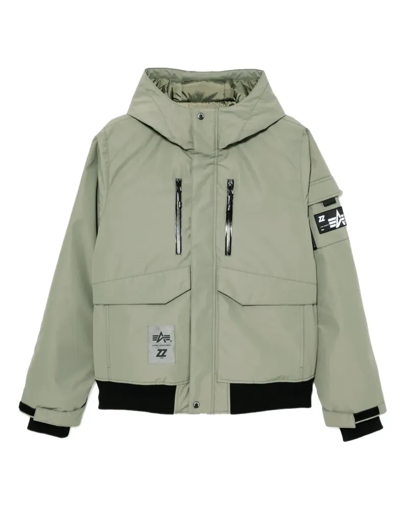 Izzue Jacke mit Logo-Patch - Grün Grün