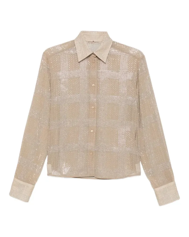 Ermanno Scervino Kariertes Hemd mit Strass - Nude Nude