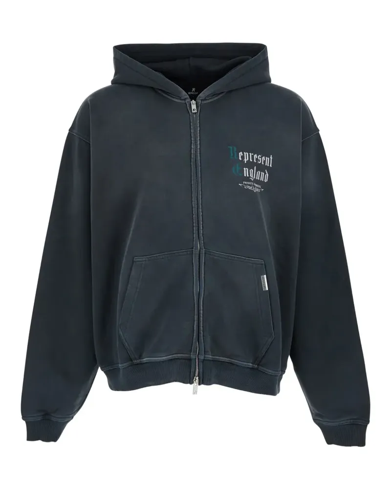 REPRESENT logo-print zip-up hoodie - Schwarz Schwarz