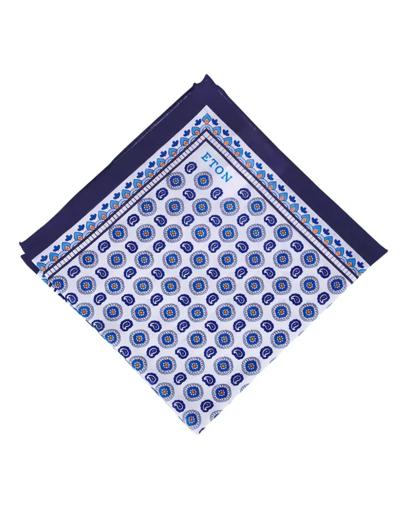 Eton Einstecktuch aus Leinen mit Paisleymuster - Weiß Weiß