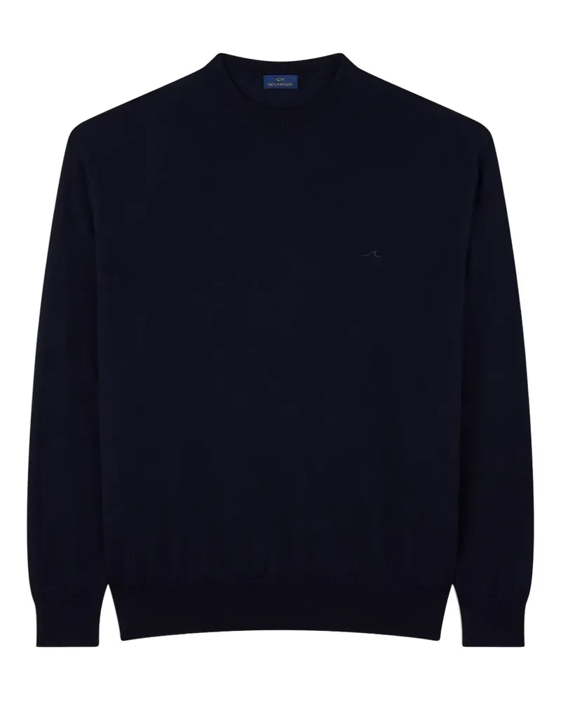 Paul & Shark Pullover mit Haifischflossen-Stickerei - Blau Blau