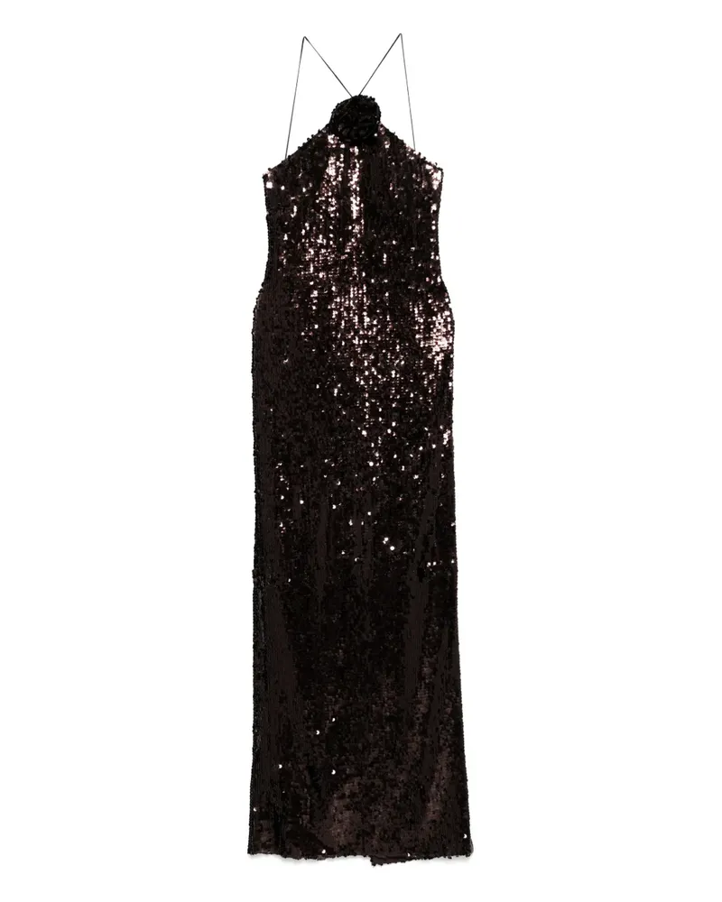 Magda Butrym Kleid mit Neckholder - BROWN Brown