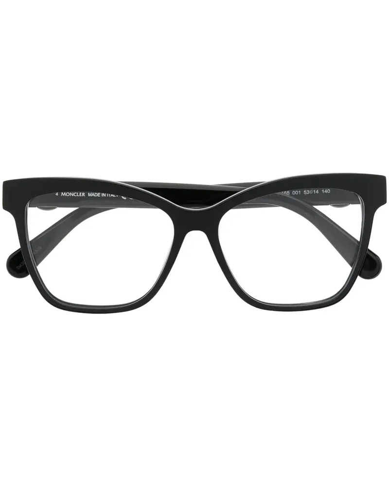 Moncler Brille mit Logo-Schild - Schwarz Schwarz