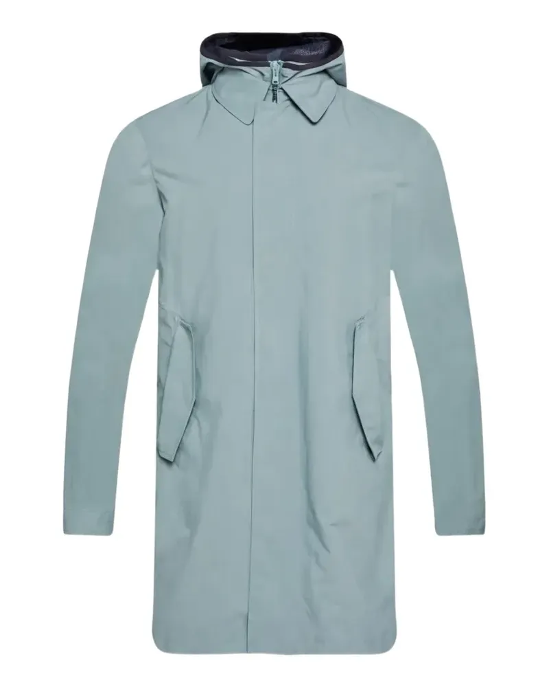 Herno hooded concealed-fastening coat - Blau Blau