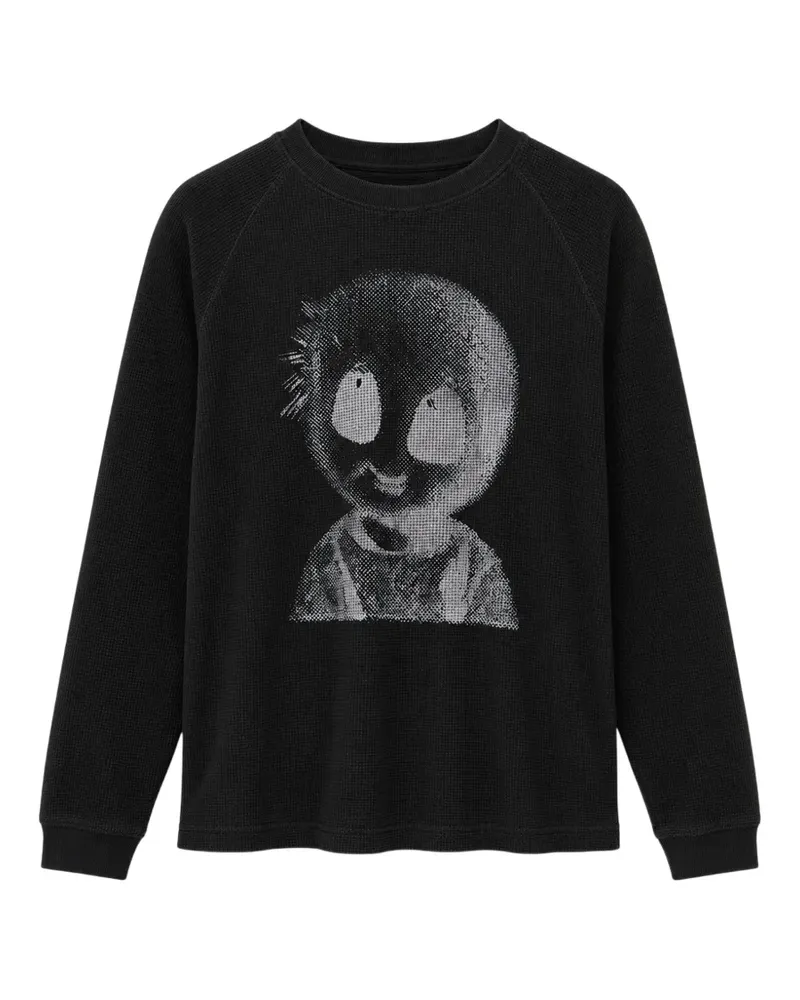 Andersson Bell Alien Machinery T-Shirt mit Waffelstrick - Schwarz Schwarz