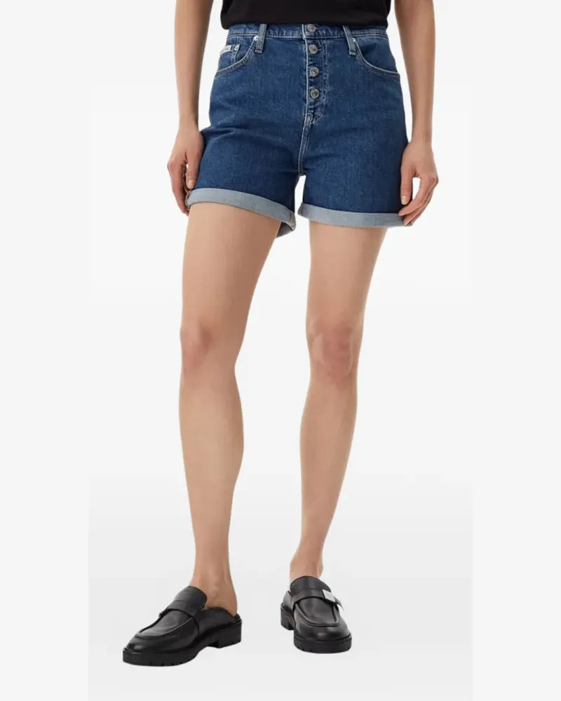 Calvin Klein cuffed-hem button-fly shorts - Blau Blau