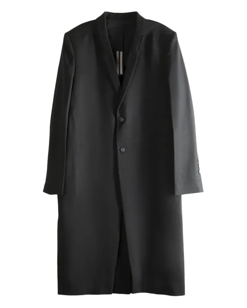 Rick Owens Einreihiger Mantel - Schwarz Schwarz