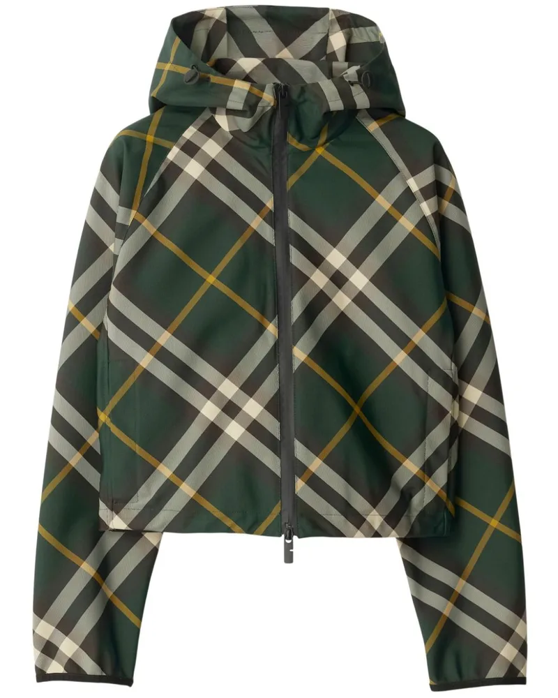 Burberry Karierte Jacke mit Reißverschluss - Grün Grün