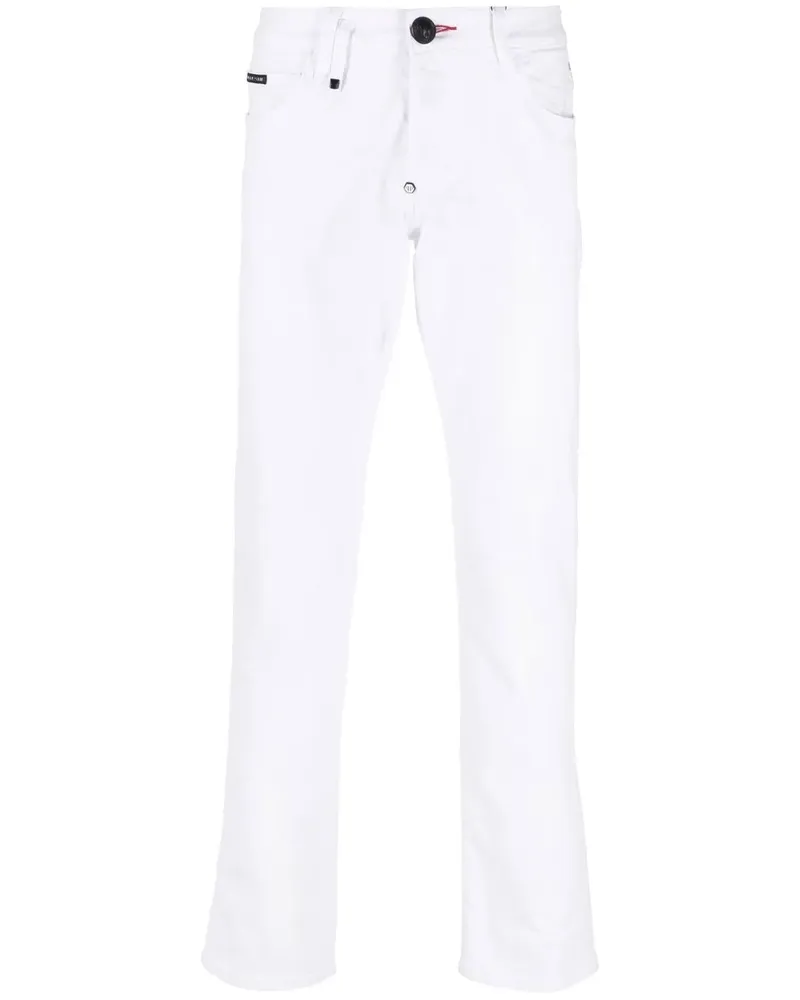 Philipp Plein Klassische Straight-Leg-Jeans - Weiß Weiß