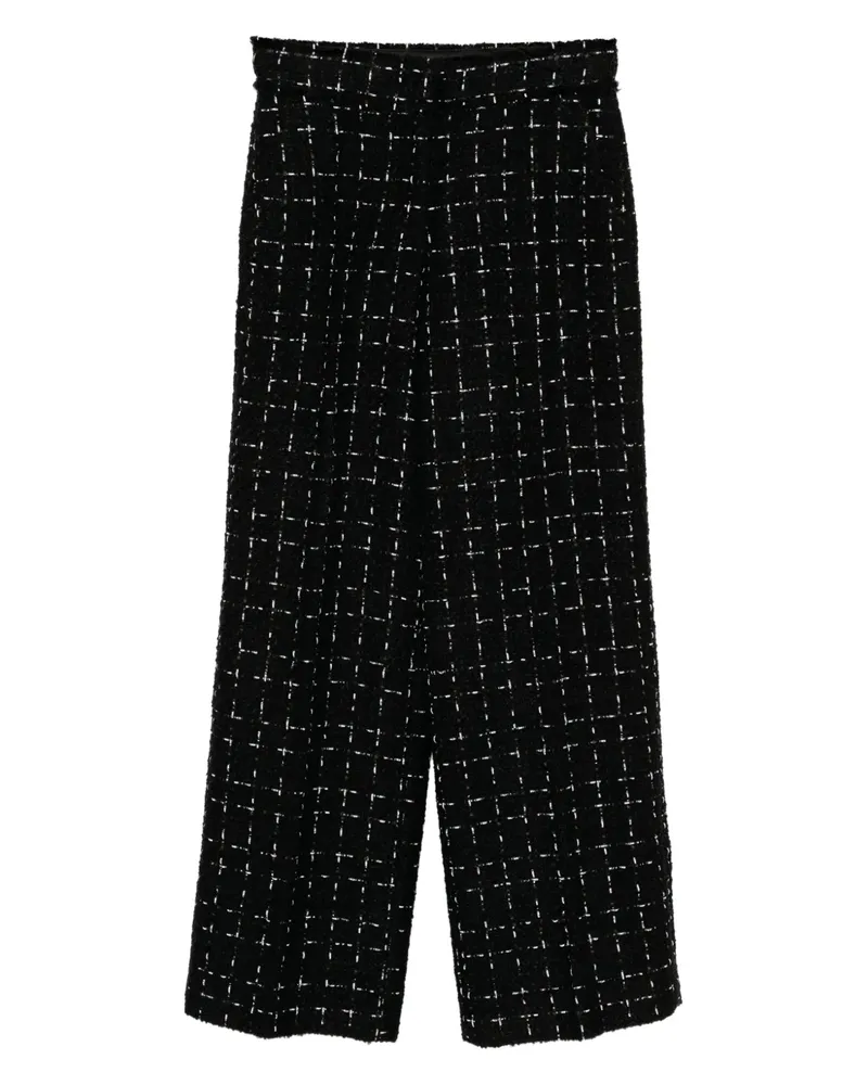 Karl Lagerfeld Bouclé-Hose mit Logo-Print - Schwarz Schwarz
