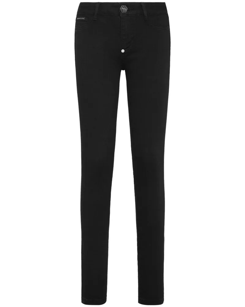 Philipp Plein Halbhohe Skinny-Jeans - Schwarz Schwarz