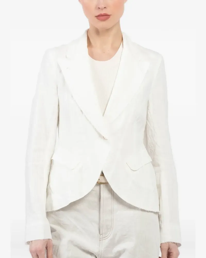 forme d'expression peplum single-breasted jacket - Weiß Weiß