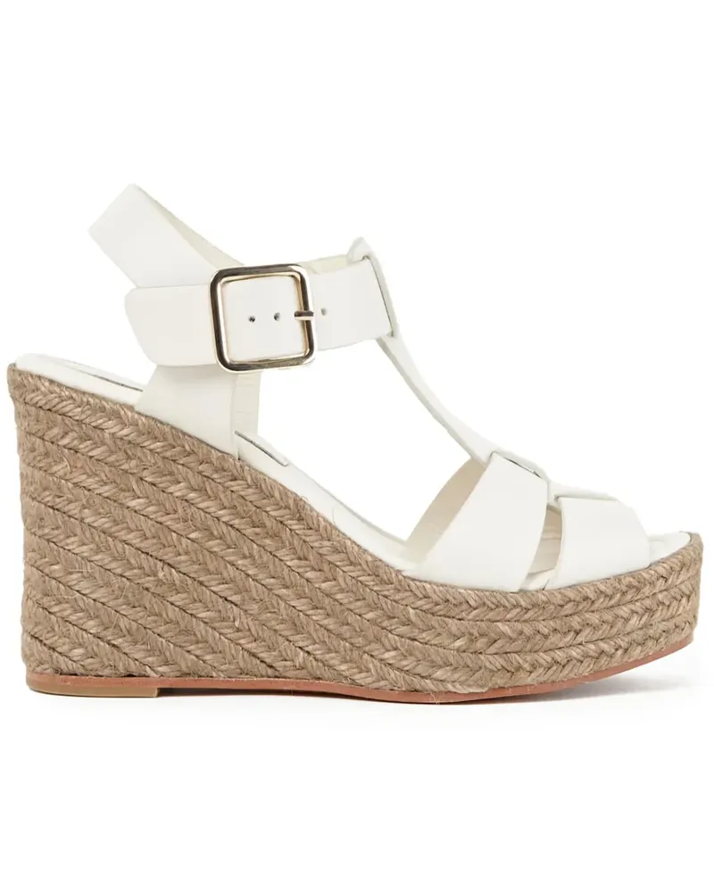 Paloma Barceló Alison Wedge-Sandalen aus Leder 100mm - Weiß Weiß
