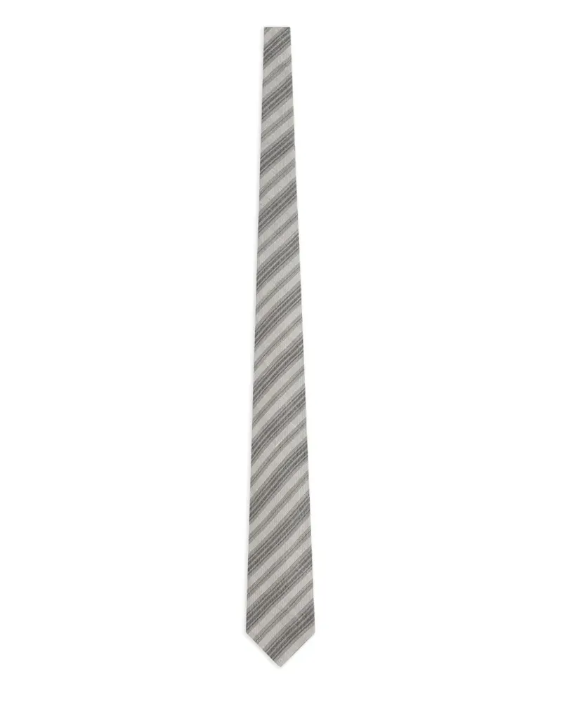 Ermenegildo Zegna striped silk tie - Grau Grau