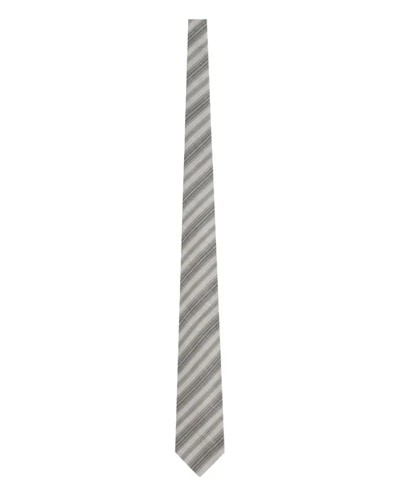 Ermenegildo Zegna striped silk tie - Grau Grau