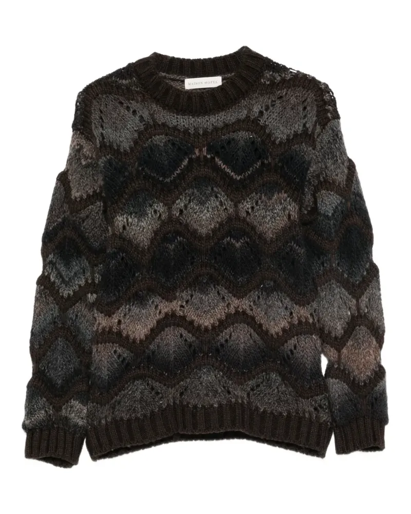 MAISON HOTEL open-knit sweater - Braun Braun