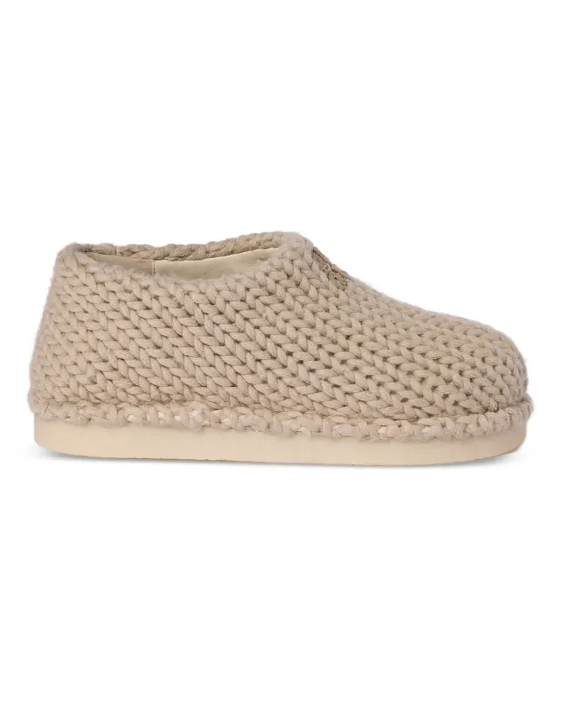 Miu Miu Gestrickte Mules - Nude Nude