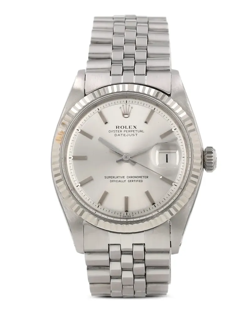 Rolex 1972 Datejust Armbanduhr mit gestreifter Lünette 36mm - Silber Silber