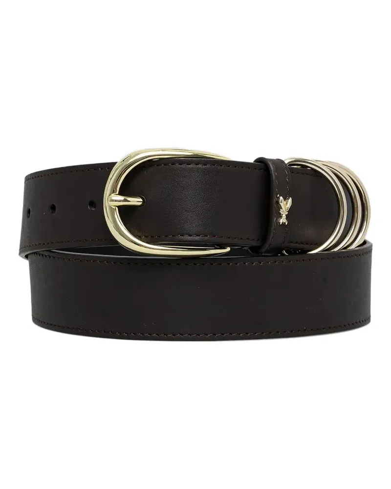 Patrizia Pepe triple-hoop Fly-charm belt - Braun Braun
