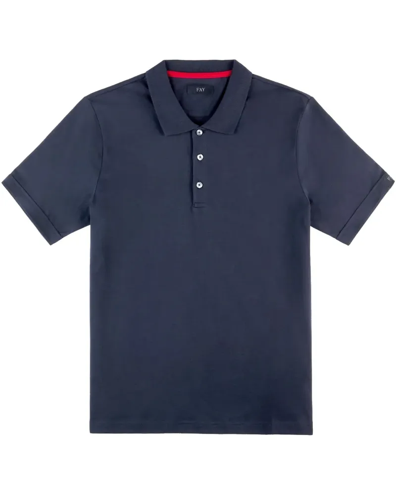 Fay Klassisches Poloshirt - Blau Blau