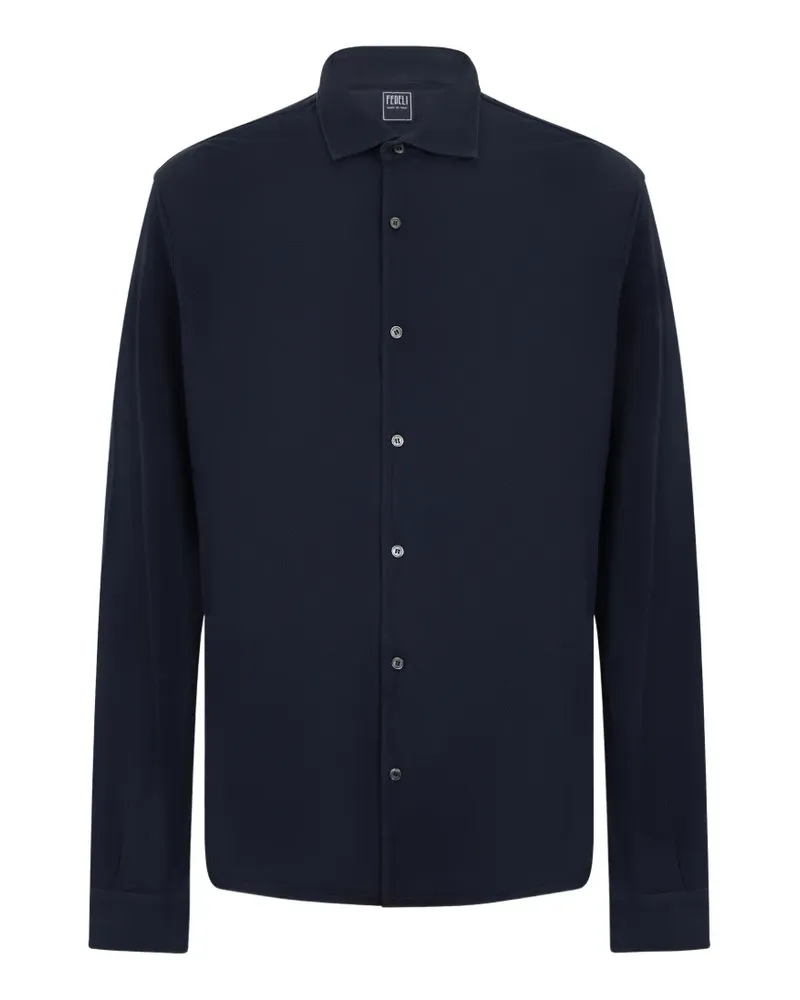 Fedeli long-sleeved button-up shirt - Blau Blau