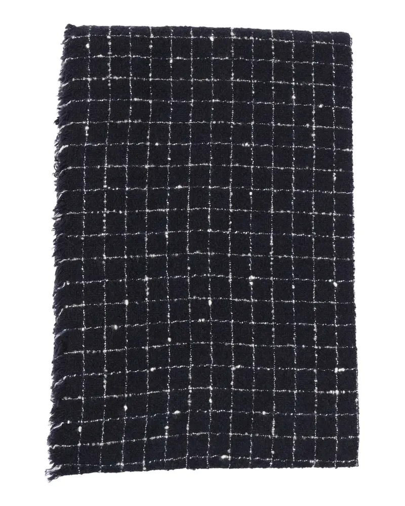 Faliero Sarti Karierter Nicole Schal mit Fransen - Schwarz Schwarz