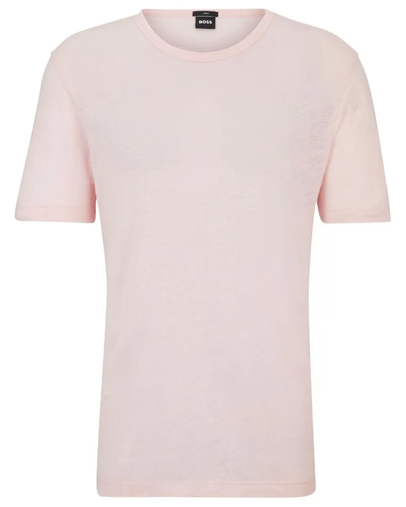 HUGO BOSS T-Shirt aus Leinen - Rosa Rosa