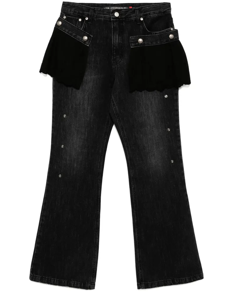 Andersson Bell Jeans mit Spitzeneinsatz - Schwarz Schwarz