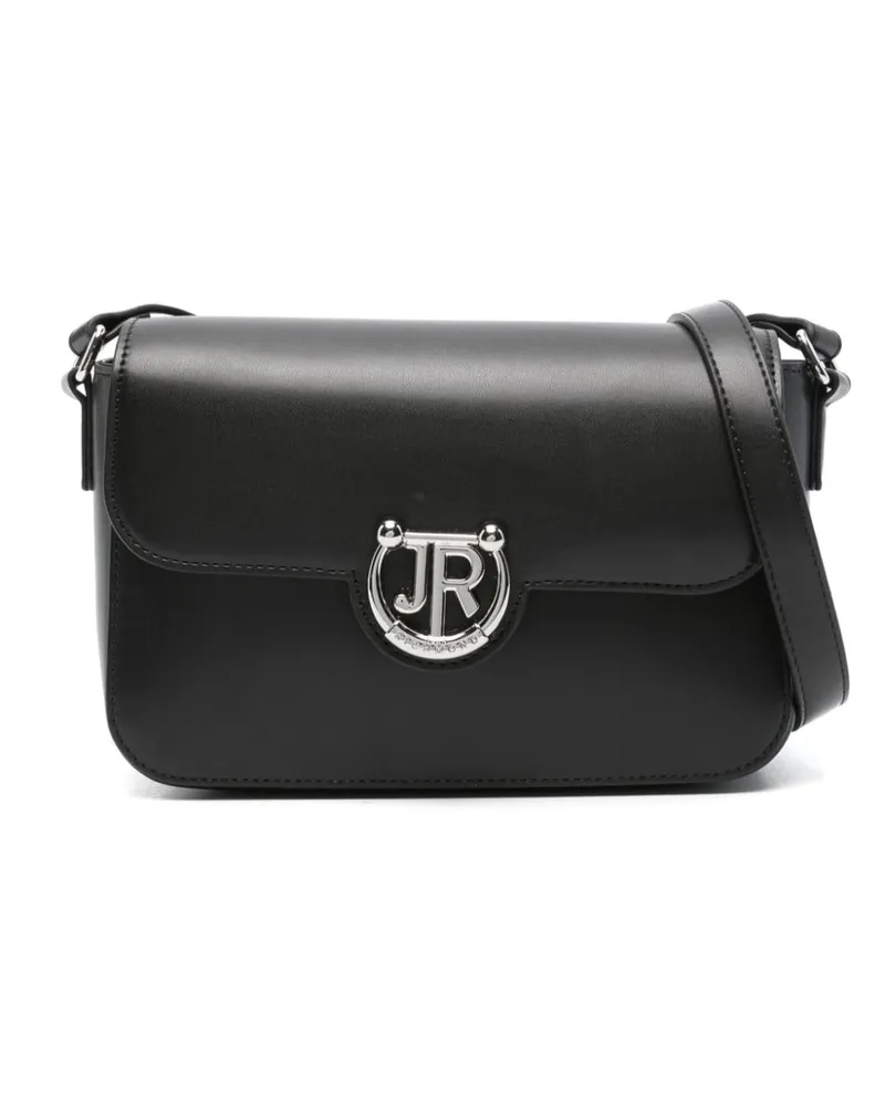 John Richmond Schultertasche mit Logo-Schild Schwarz