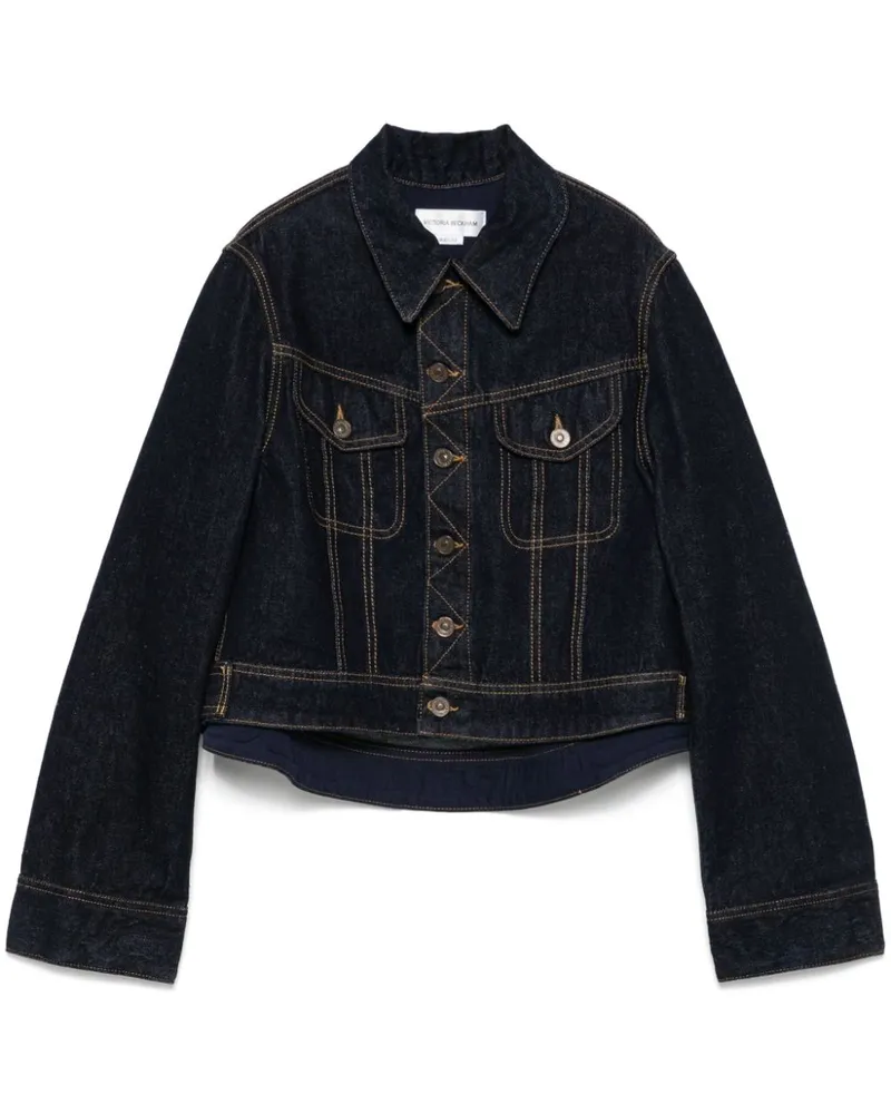 Victoria Beckham Cropped-Jacke aus Denim - Blau Blau