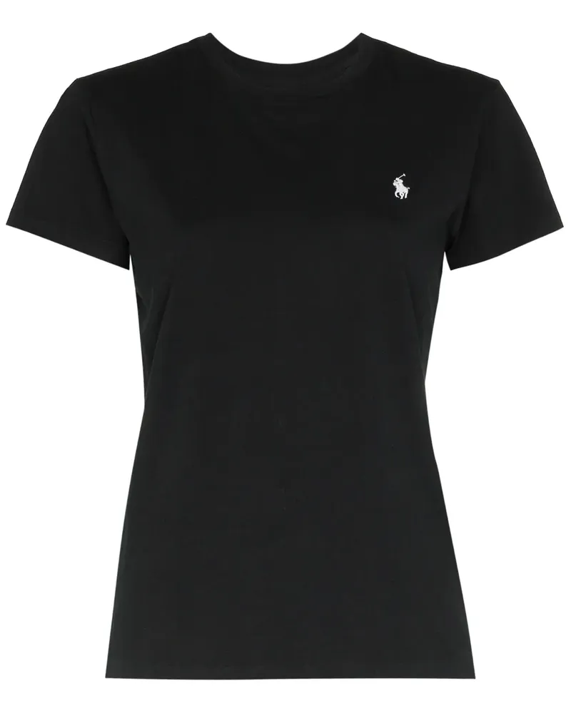 Ralph Lauren T-Shirt mit Logo-Stickerei - Schwarz Schwarz