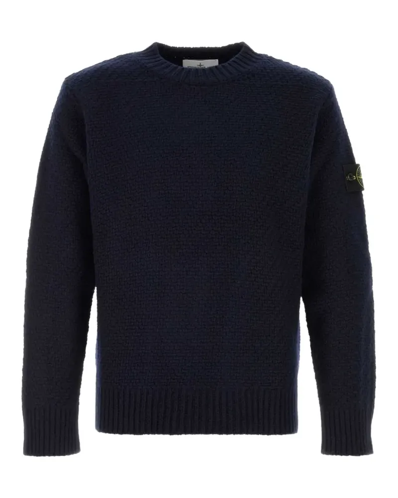 Stone Island Pullover mit Waffelstrick-Muster - Blau Blau