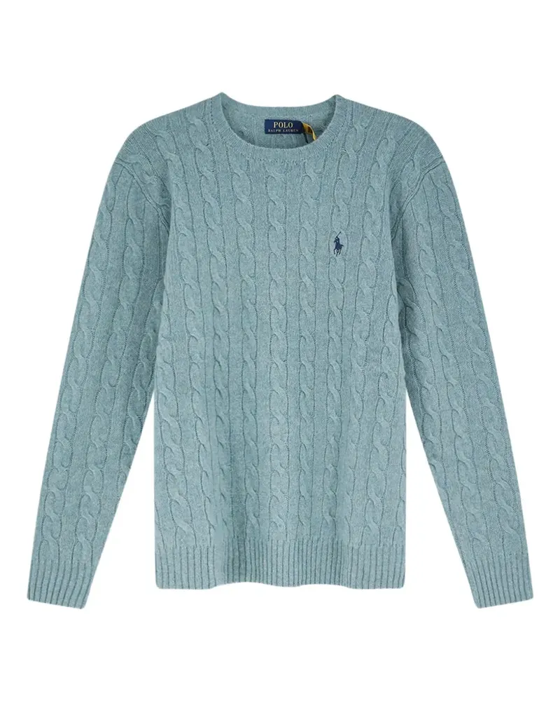 Ralph Lauren cable-knit embroidered-logo sweater - Blau Blau