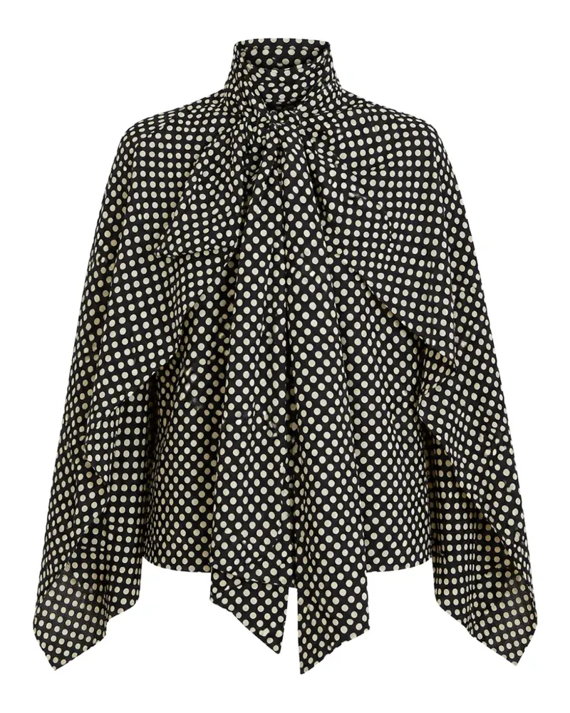 Petar Petrov polka-dot tie-neck blouse - Schwarz Schwarz