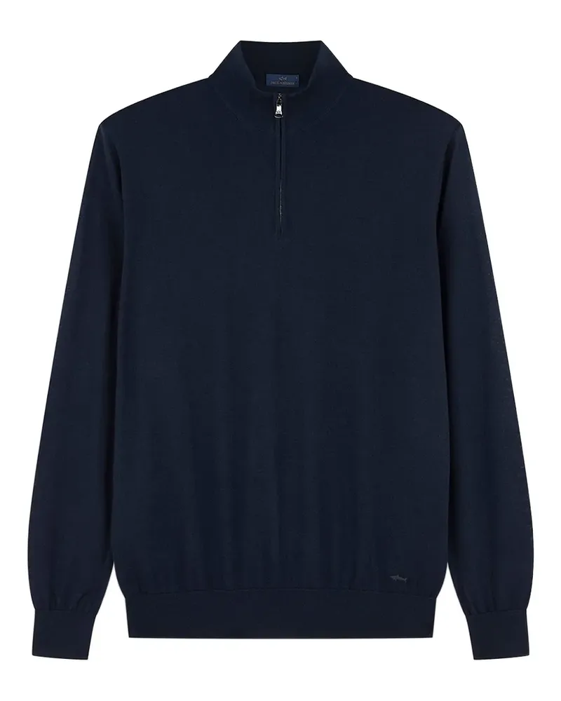 Paul & Shark Bestickter Pullover mit Reißverschluss - Blau Blau