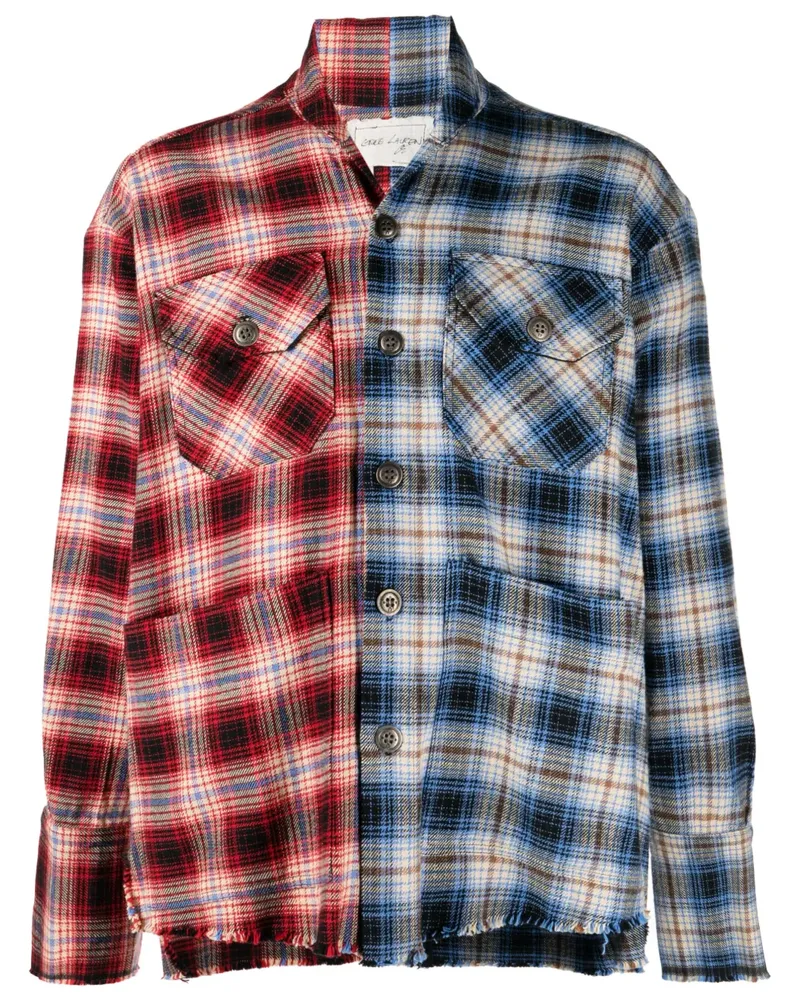 Greg Lauren Hemd mit Karomuster - Rot Rot
