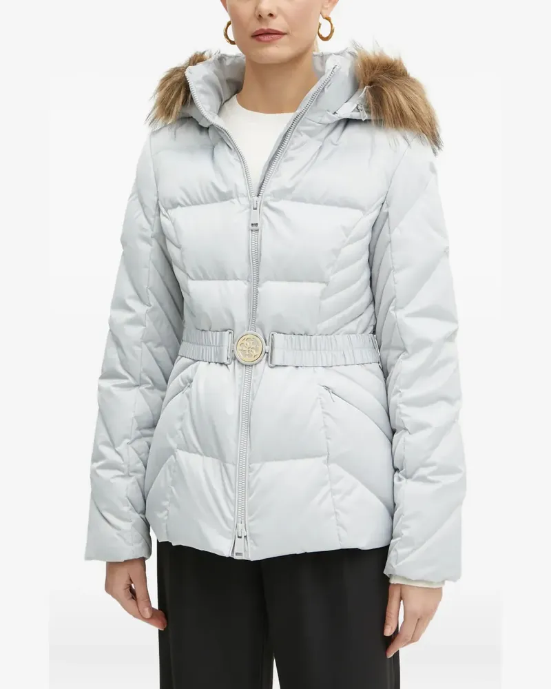 Guess Gefütterte Jacke mit Pelzbesatz - Grau Grau