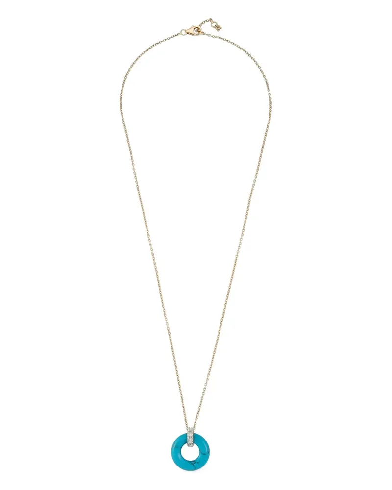 MATEO 14kt Donut Gelbgoldhalskette mit Türkis Gold