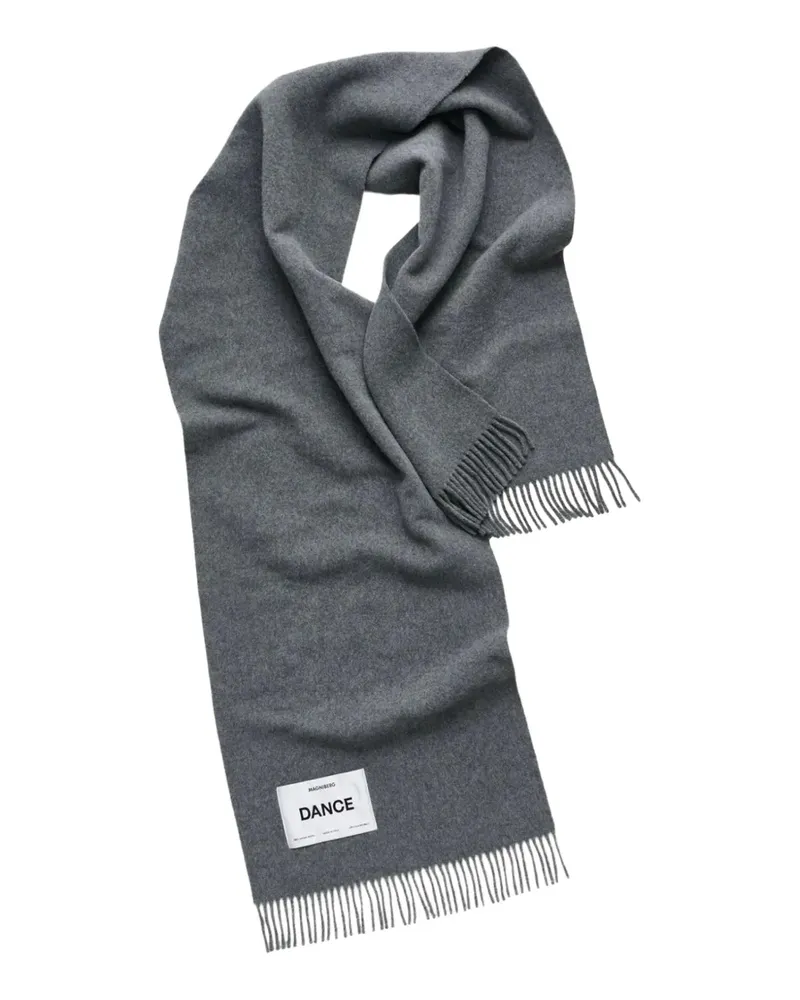 MAGNIBERG logo-appliqué fringed scarf - Grau Grau